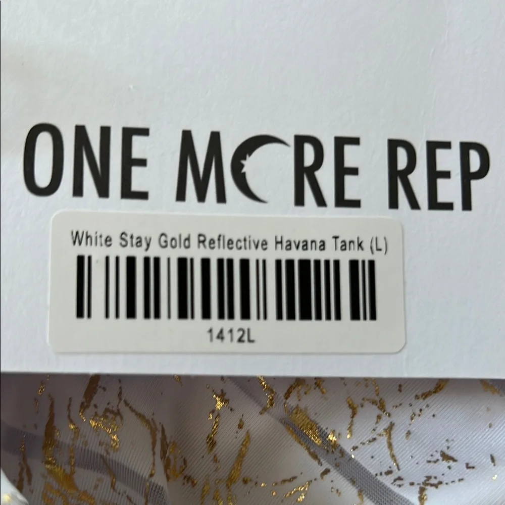 ZYIA White Stay Gold Reflective Women's Tank Top NWT - Picture 5 of 6